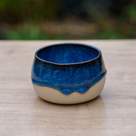 Pot boule bleu