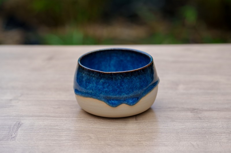 Pot boule bleu