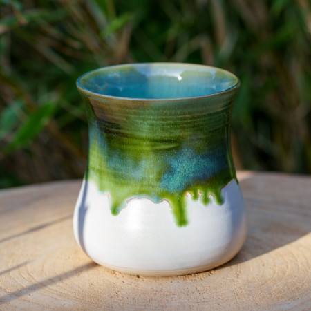 Vase blanc et vert