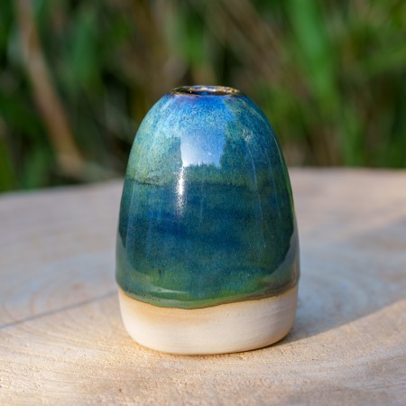 Vase miniature vert et bleu