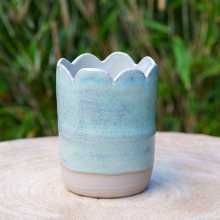 Vase pétales vert d'eau