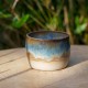 Pot marron et bleu