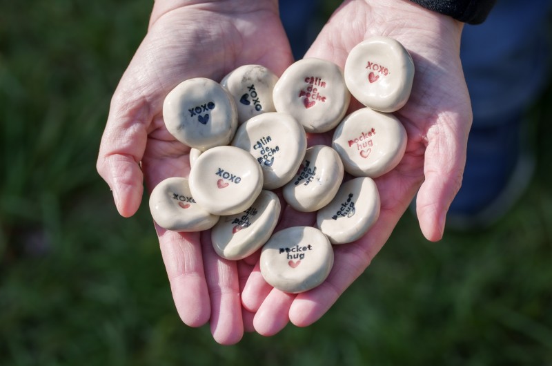Câlin de poche en céramique Worry stone amour