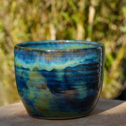 Cache-pot vert et bleu