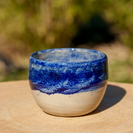 Pot boule bleu
