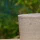 Cache-pot blanc et noir craquelé Imitation Raku
