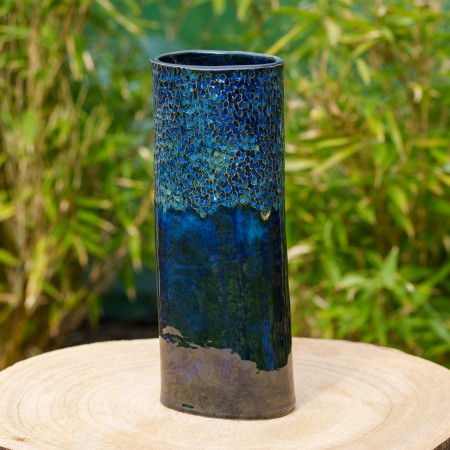 Vase Facettes bleu et vert