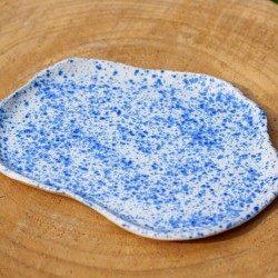 Coupelle blanche et bleue