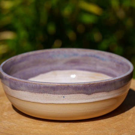 Assiette creuse blanc et violet