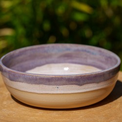 Assiette creuse blanc et violet