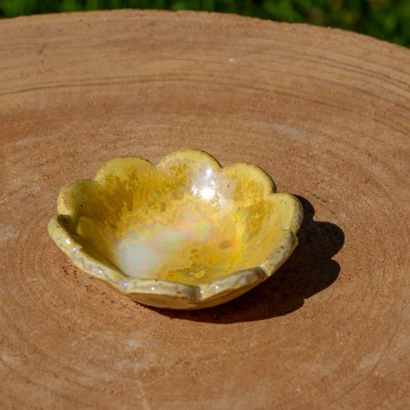 Coupelle festonnée Jaune nacrée