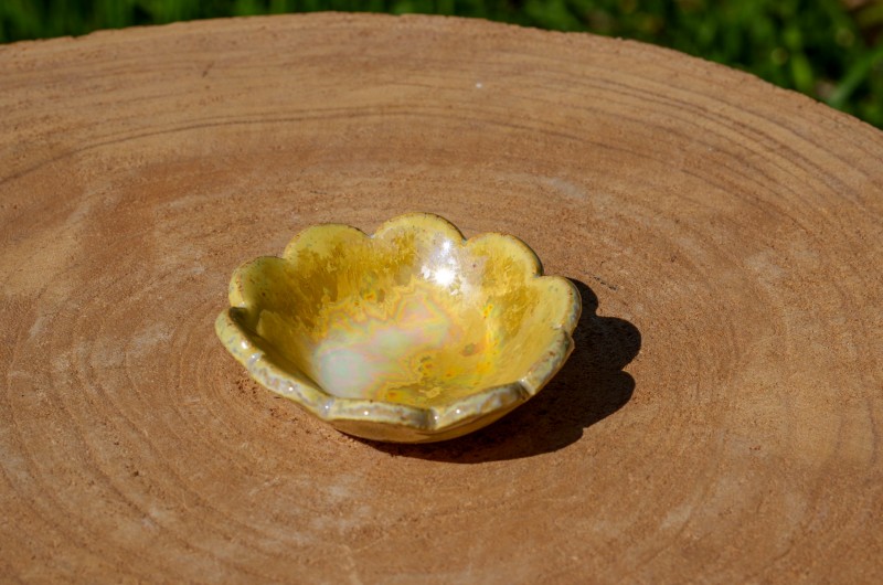 Coupelle festonnée Jaune nacrée