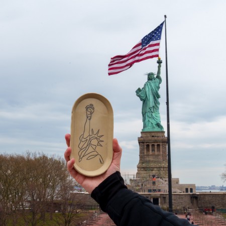 Plateau en céramique Statue de la Liberté New York