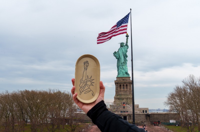Plateau en céramique Statue de la Liberté New York
