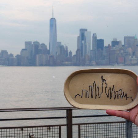 Plateau en céramique Sky Line Manhattan New York.