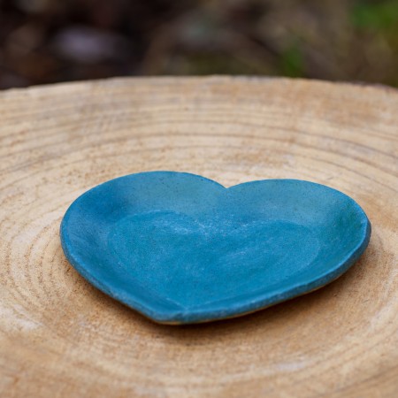 Coupelle Coeur turquoise matte