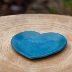 Coupelle Coeur turquoise matte