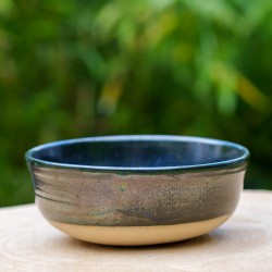 Assiette creuse bleue et grise