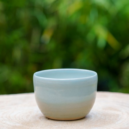 Pot boule bleu glacier