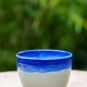 Pot boule bleu bicolore