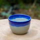 Pot boule bleu bicolore