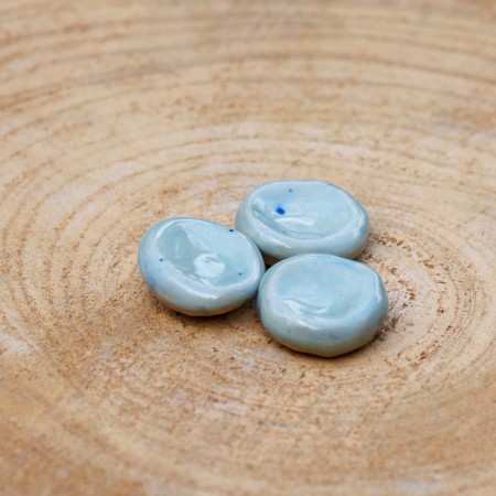 Worry Stone en céramique - bleu ciel