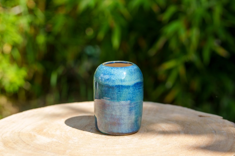 Vase miniature vert et bleu