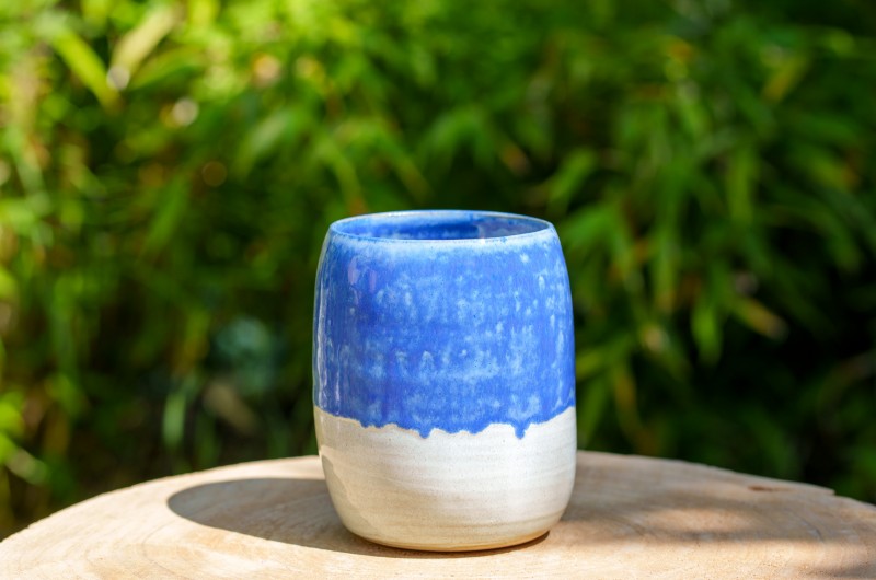Vase Bleu et beige