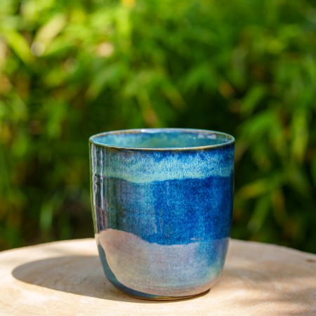 Pot vert et bleu