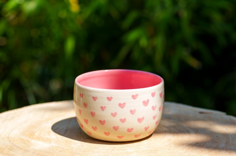 Bol petits coeurs roses