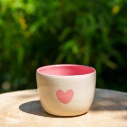 Bol grand coeur rose