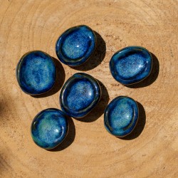 Worry Stone en céramique - vert bleuté