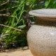 Vase Boule blanc et noir craquelé Imitation Raku