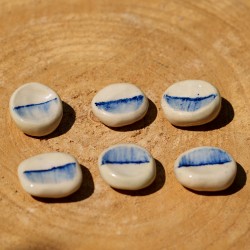 Worry Stone bicolore en céramique bleu