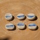 Worry Stone bicolore en céramique bleu