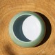 Pot boule blanc et vert satiné