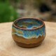 Pot boule brun et bleu