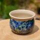 Vase beige, bleu et vert