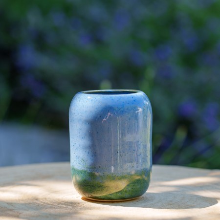 Vase miniature vert et bleu