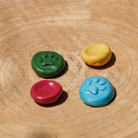 Worry Stone en céramique Patte de chien