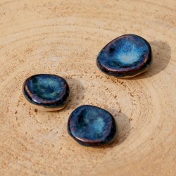 Worry Stone en céramique bleu