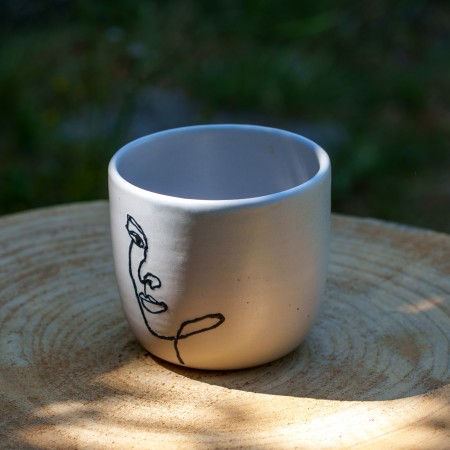 Pot blanc Visage femme
