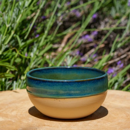 Pot boule vert et bleu