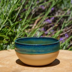 Pot boule vert et bleu