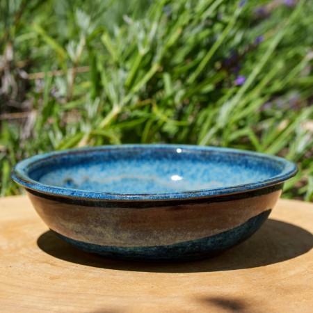 Assiette creuse bleue