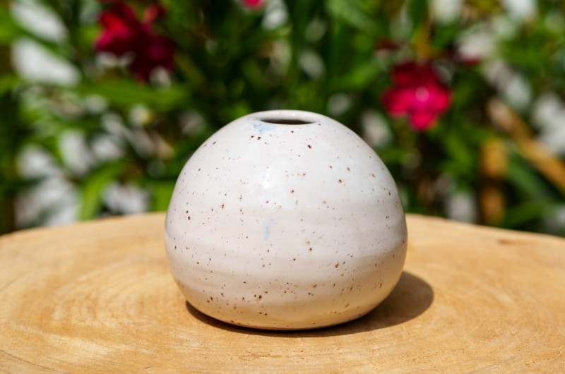 Vase boule beige