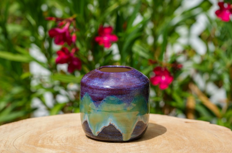 Vase violet et bleu