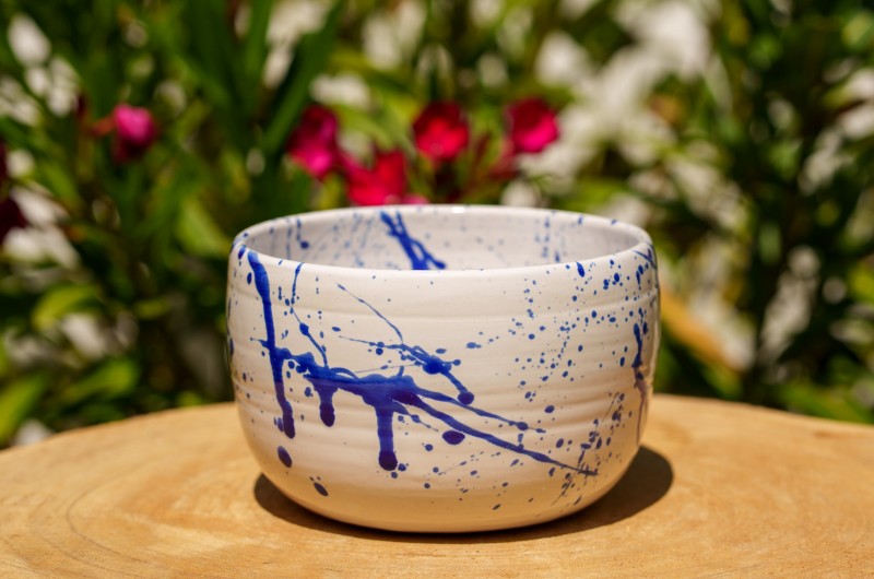 Grand bol blanc et bleu