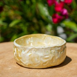 Ramequin Jaune nacré et cristallisé