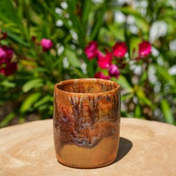 Pot ocre et rouille